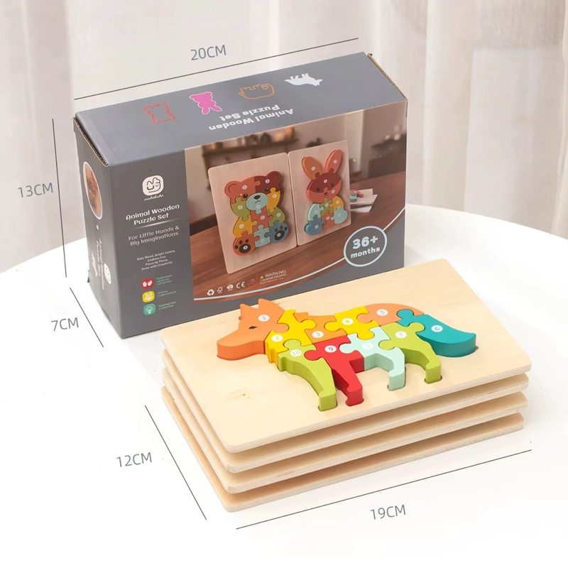 ROMPECABEZAS DE MADERA 3D MONTESSORI ANIMALES DIDACTICOS - 2