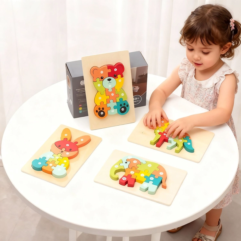 ROMPECABEZAS DE MADERA 3D MONTESSORI ANIMALES DIDACTICOS - 5