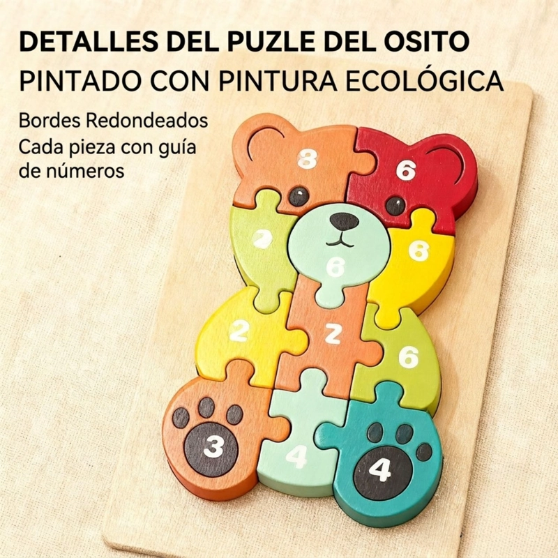 ROMPECABEZAS DE MADERA 3D MONTESSORI ANIMALES DIDACTICOS - 6