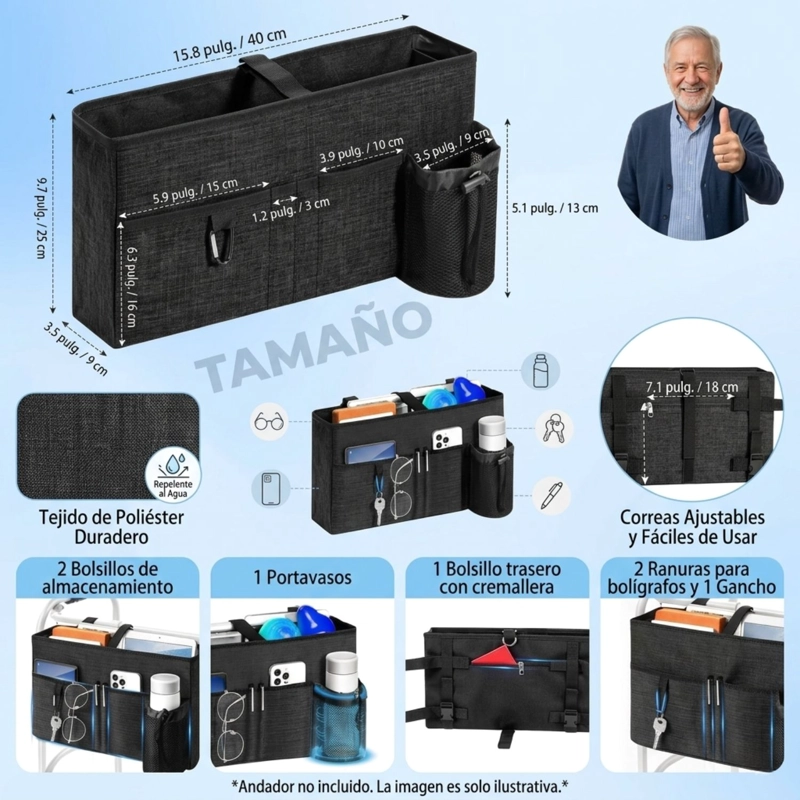 ORGANIZADOR PARA ANDADOR UNIVERSAL CON PORTAVASOS - 2