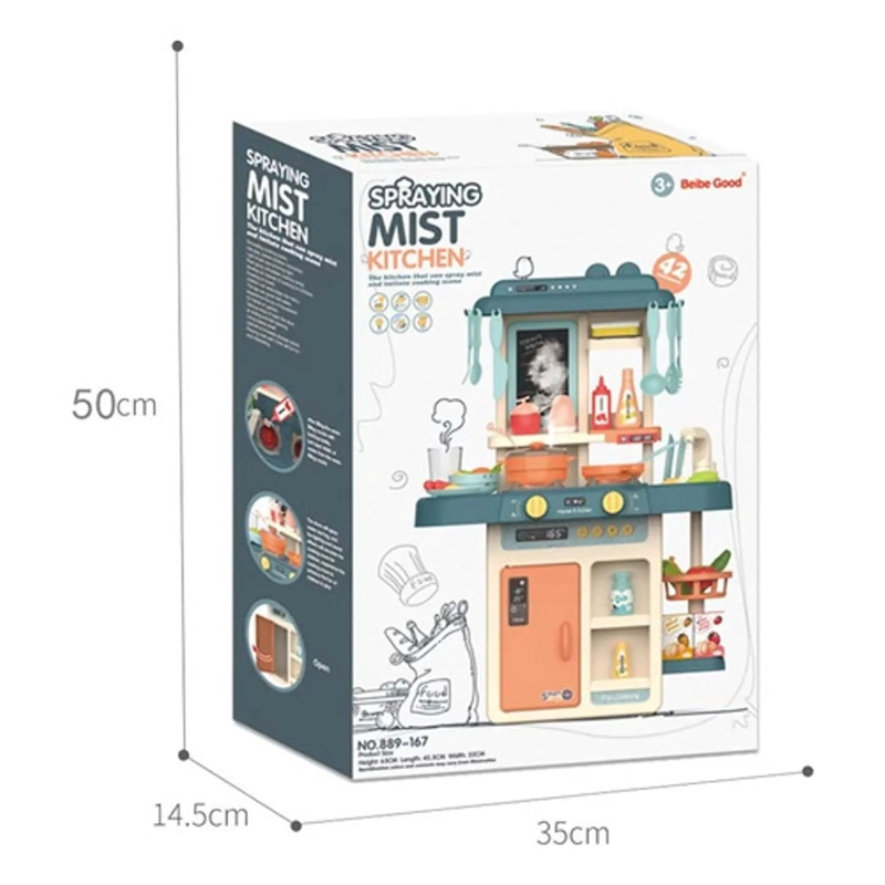 JUEGO DE COCINA CON LUCES Y SONIDOS 55 PIEZAS 63CMX45CM - 4