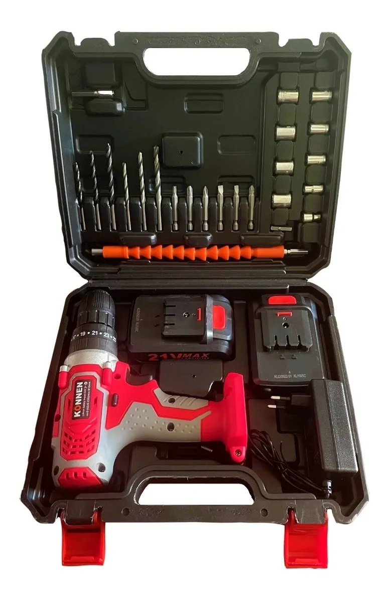 TALADRO PERCUTOR KONNEN PACK-PERC-TC135 INALÁMBRICO 21 V 2BATERÍAS + SET HERRAMIENTAS - 3