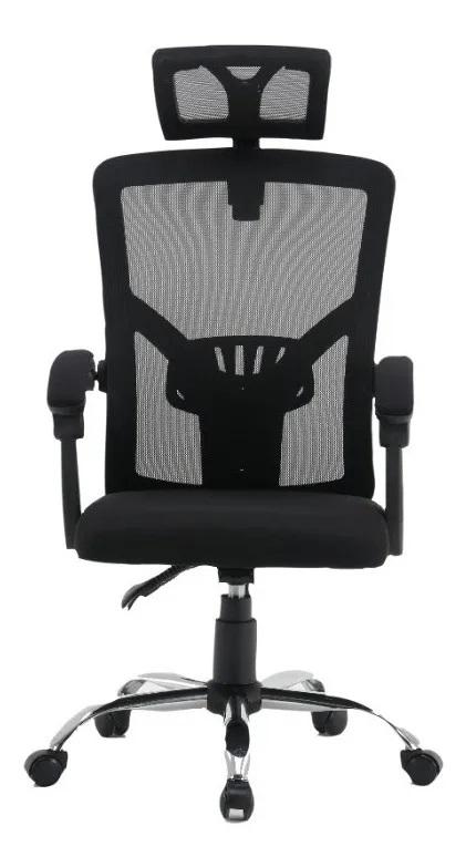 SILLA OFICINA SOERME2 ACERO NEGRO ESCRITORIO RECLINABLE EJECUTIVO - 2