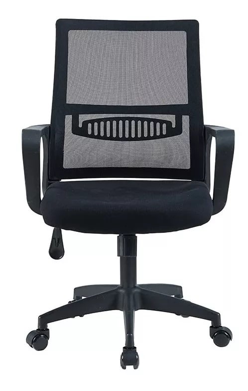 SILLA OFICINA EJECUTIVA ACERO NEGRO CON APOYA BRAZOS - 3