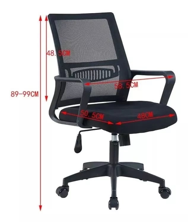 SILLA OFICINA EJECUTIVA ACERO NEGRO CON APOYA BRAZOS - 4