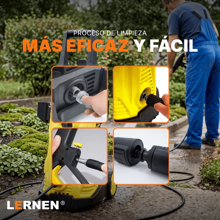 HIDROLAVADORA LERNEN HLP-1600 1600 W CON JABONERA ESPUMADOR 120BAR 5.5 L MIN - 4