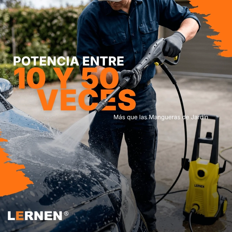 HIDROLAVADORA LERNEN HLP-1600 1600 W CON JABONERA ESPUMADOR 120BAR 5.5 L MIN - 5