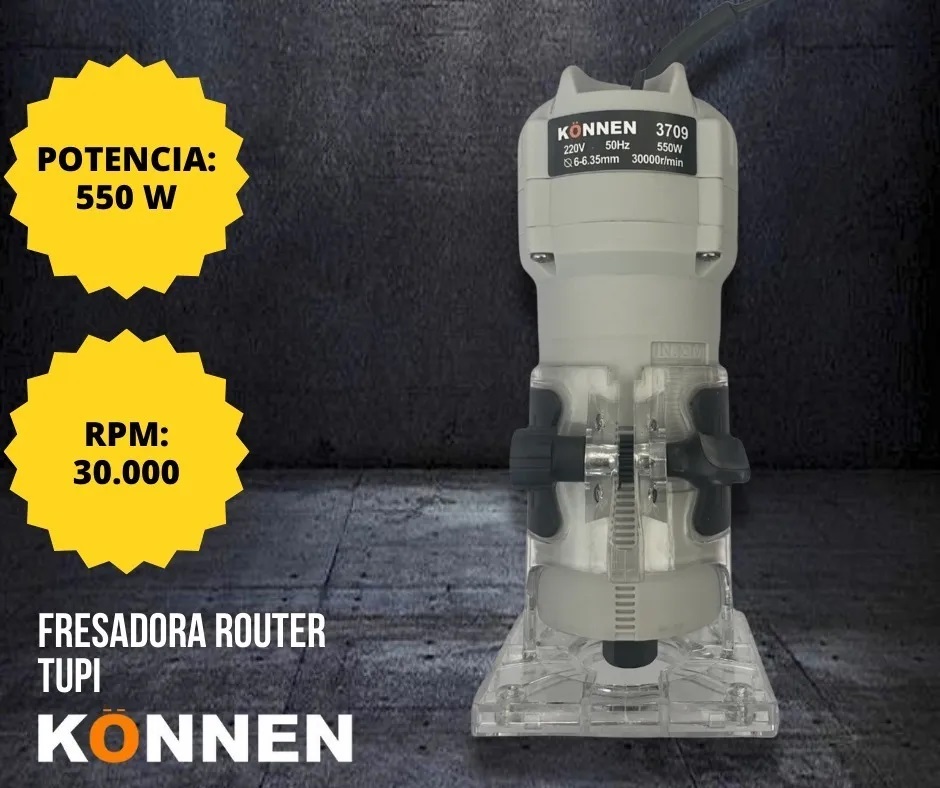 KIT LERNEN FRESADORA ROUTER TUPI 6-6.35 MM 550 W 50HZ - 2