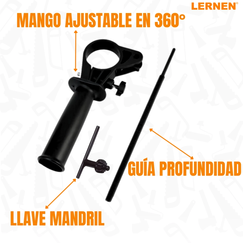 TALADRO PERCUTOR ELECTRICO 13MM 2800 RPM 500W - 5