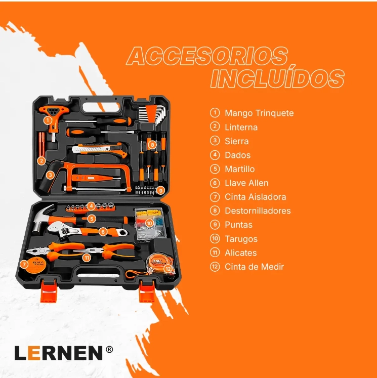 PACK LERNEN CEPILLO ELECTRICO CARPINTERIA + SET DE HERRAMIENTAS - 4