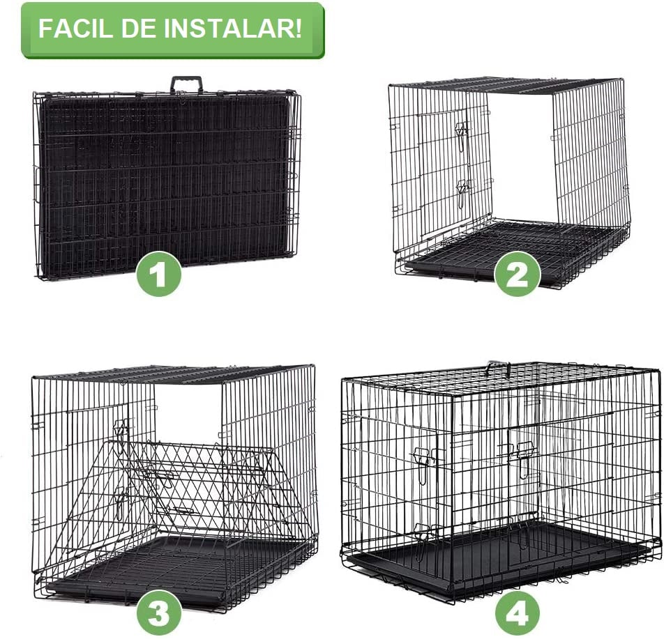 CANIL METAL PERROS DESARMABLE 2 PUERTAS HASTA80 KG LERNEN - 3