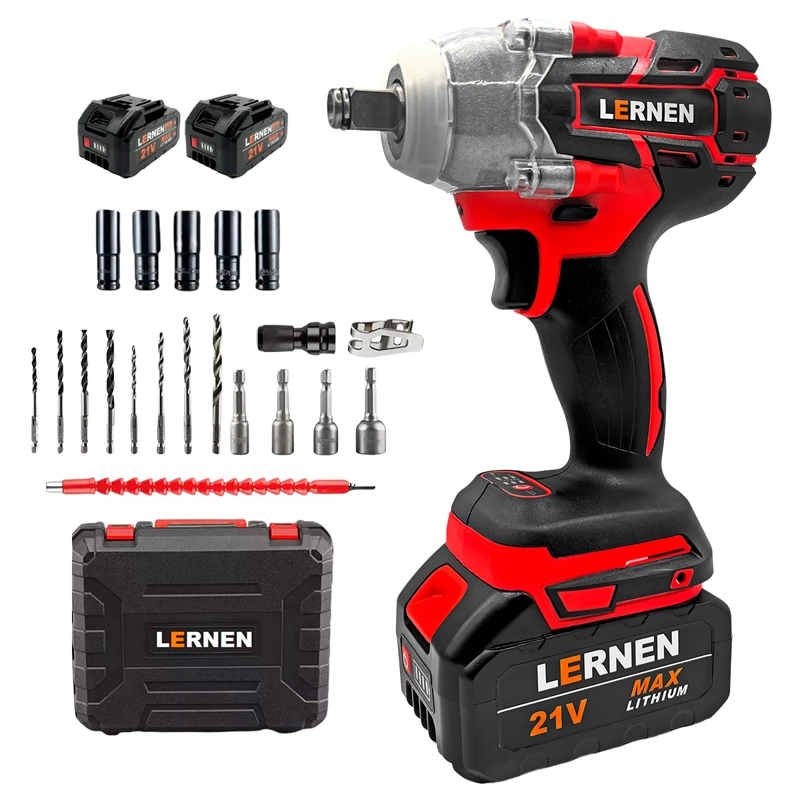 LLAVE DE IMPACTO 1/2 LERNEN + 2 BATERÍAS + ACCESORIOS - 1