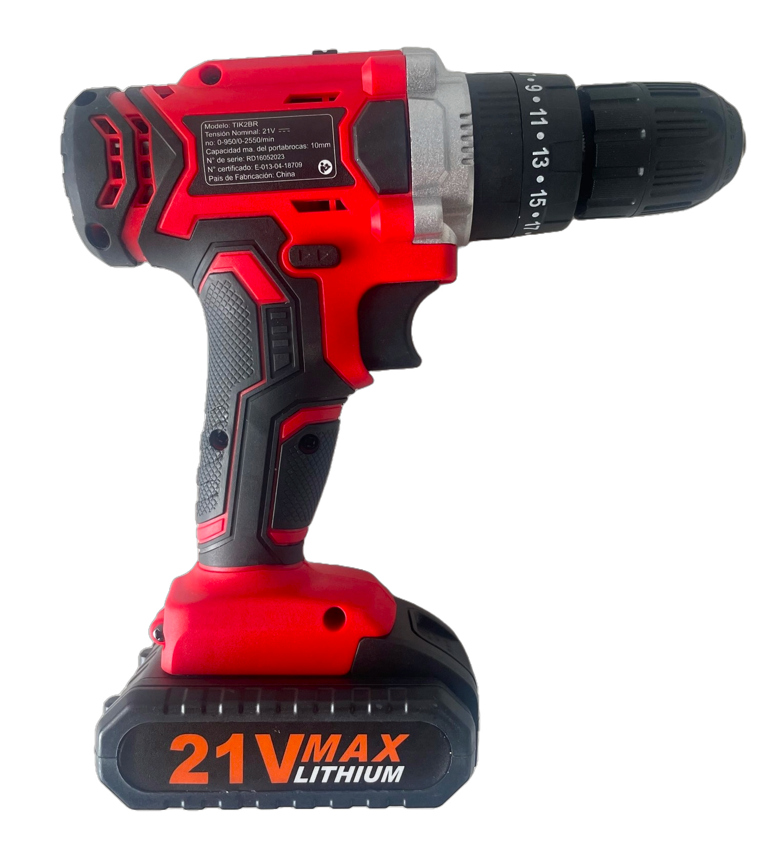TALADRO PERCUTOR DESTORNILLADOR INALÁMBRICO 21V + 2 BATERÍAS - 4