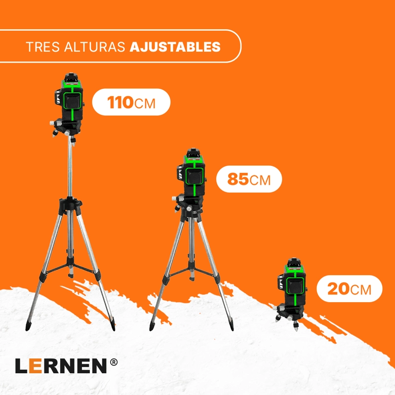 NIVEL LASER 12 LINEAS MALETIN TRIPODE Y DOS BATERIAS - 5
