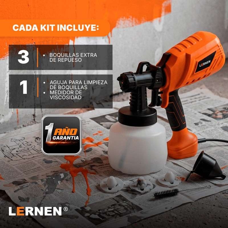 PISTOLA LERNEN ELÉCTRICA PINTURA 550 W PINTAR COMPRESOR - 2