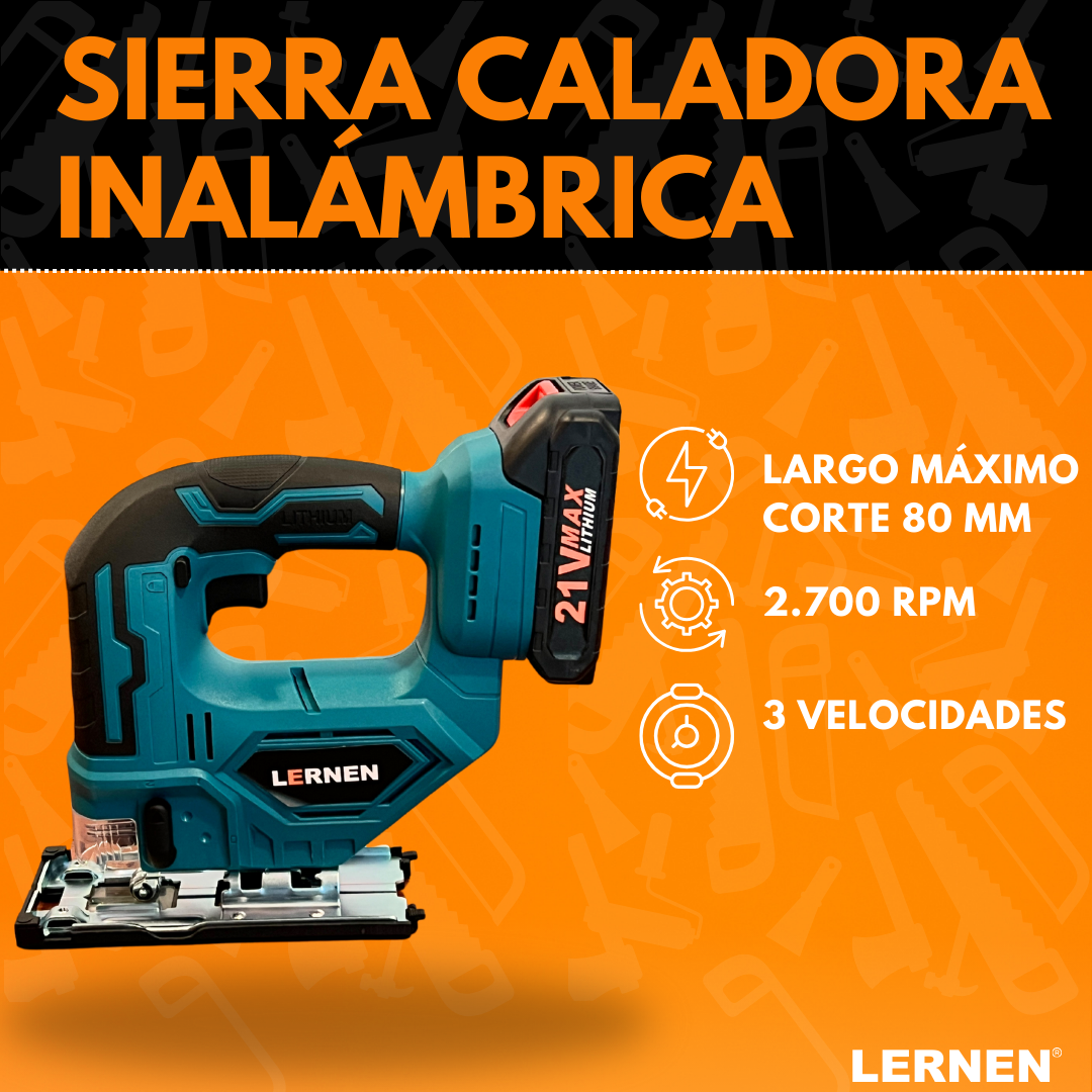 SIERRA CALADORA INALÁMBRICA 21V + ACCESORIOS - 4