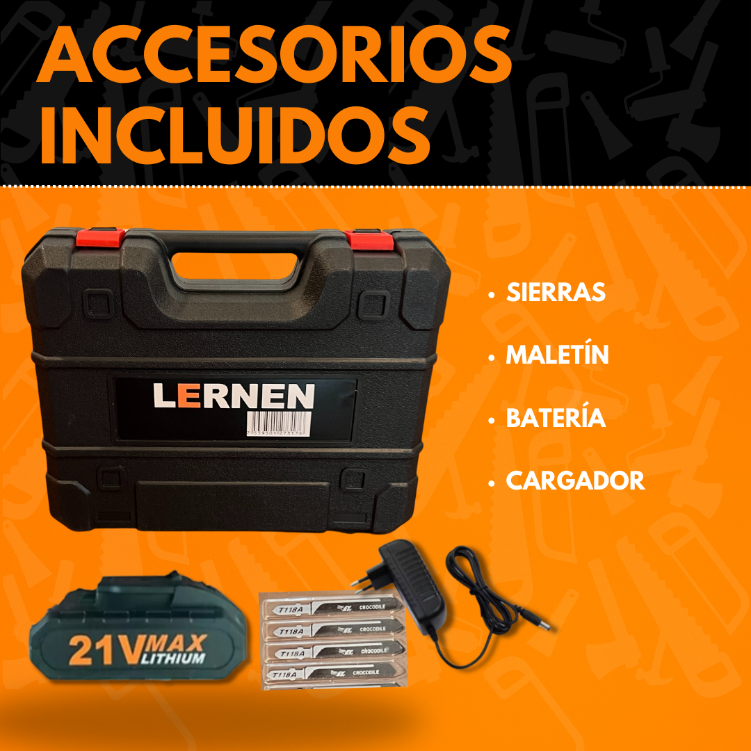 SIERRA CALADORA INALÁMBRICA 21V + ACCESORIOS - 5