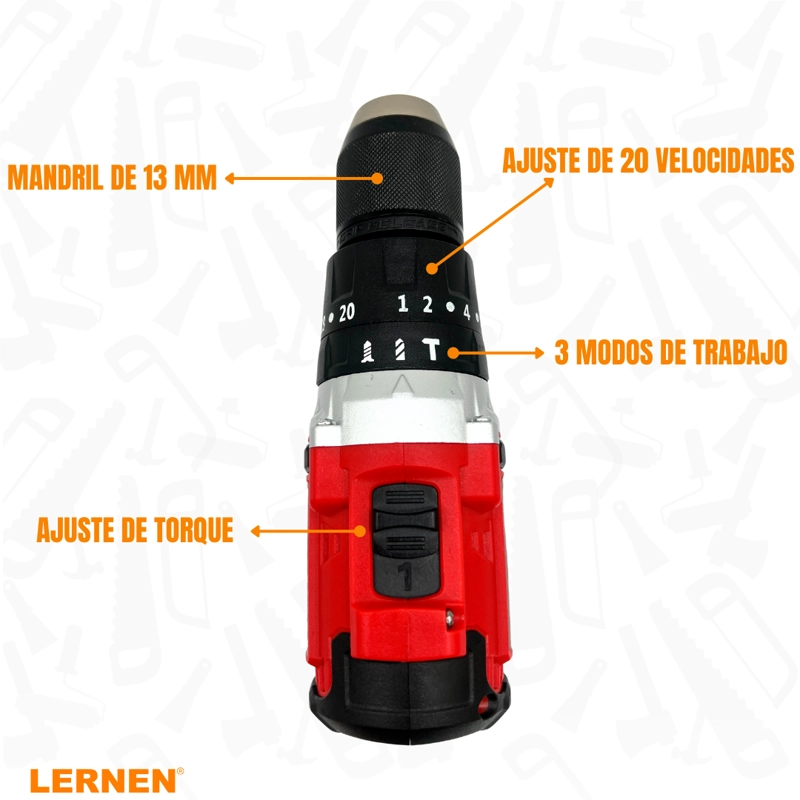 TALADRO LERNEN BRUSHLESS 13MM BLACK - 6
