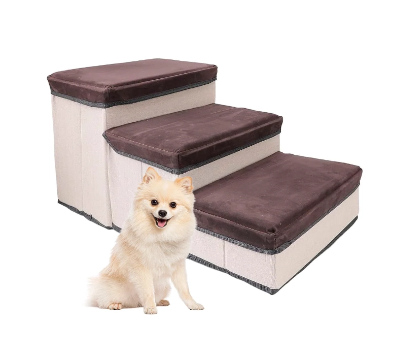 ESCALERA MUEBLE PARA PERROS GRIS - 1