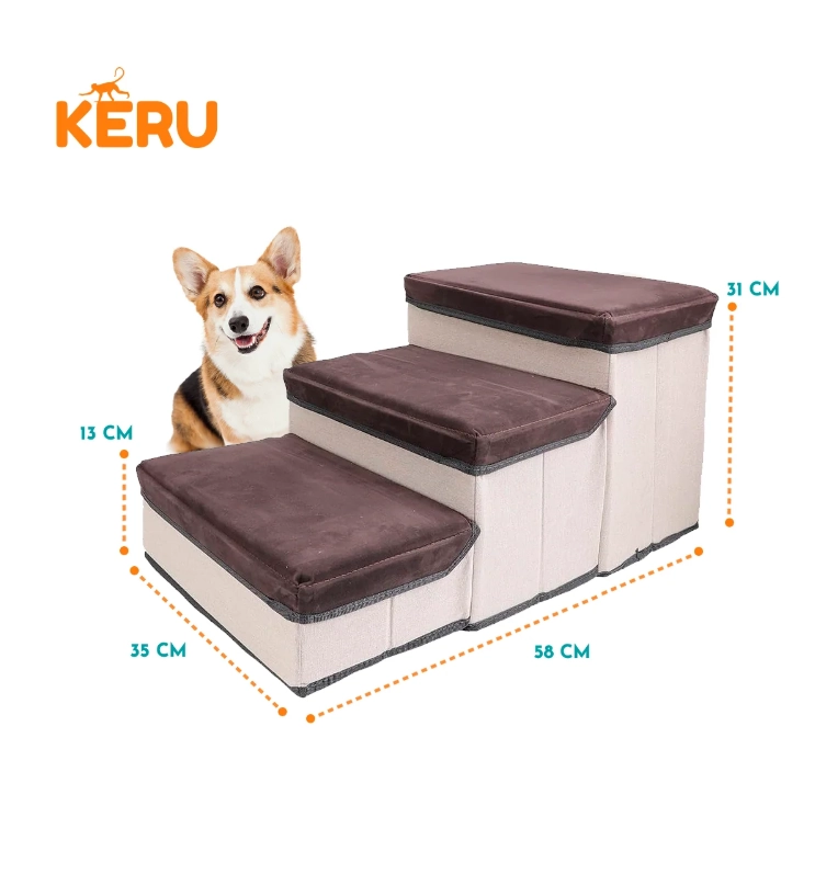 ESCALERA MUEBLE PARA PERROS GRIS - 3