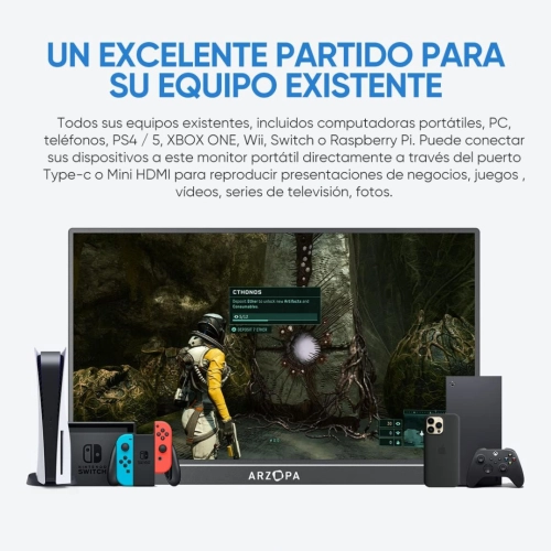 MONITOR PORTÁTIL ARZOPA A1 GAMUT – 15.6″ (CON TAPA) - 3