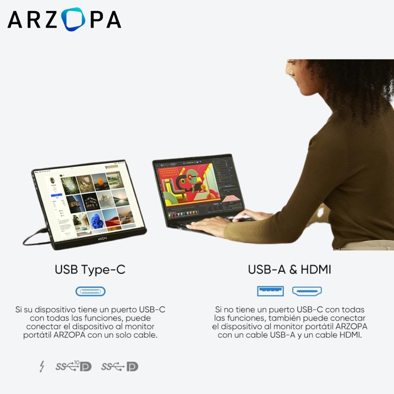 MONITOR PORTÁTIL ARZOPA A1S – 14″ - 3