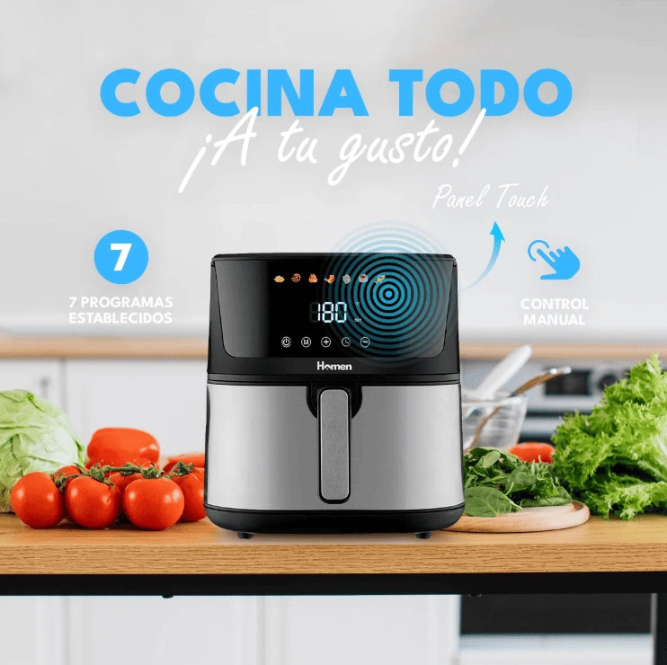 FREIDORA DE AIRE 8 LITROS 1.700W HOMEN CON PANEL TOUCH - 5