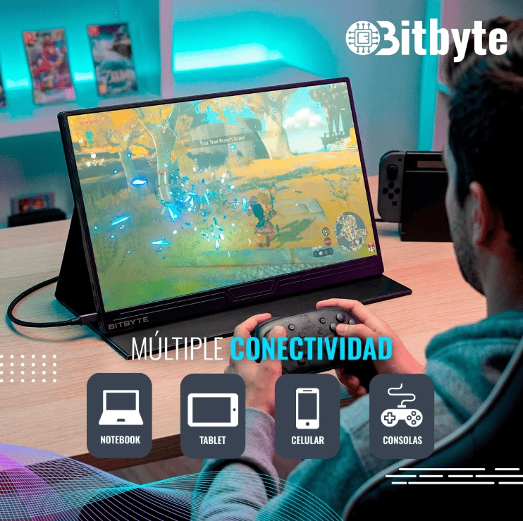 MONITOR PORTATIL BITBYTE 15.6 FULL HD IPS CON PARLANTE - 3