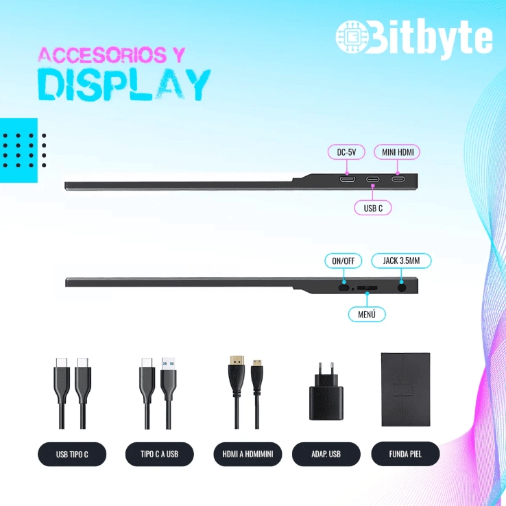 MONITOR PORTATIL BITBYTE 15.6 FULL HD IPS CON PARLANTE - 5