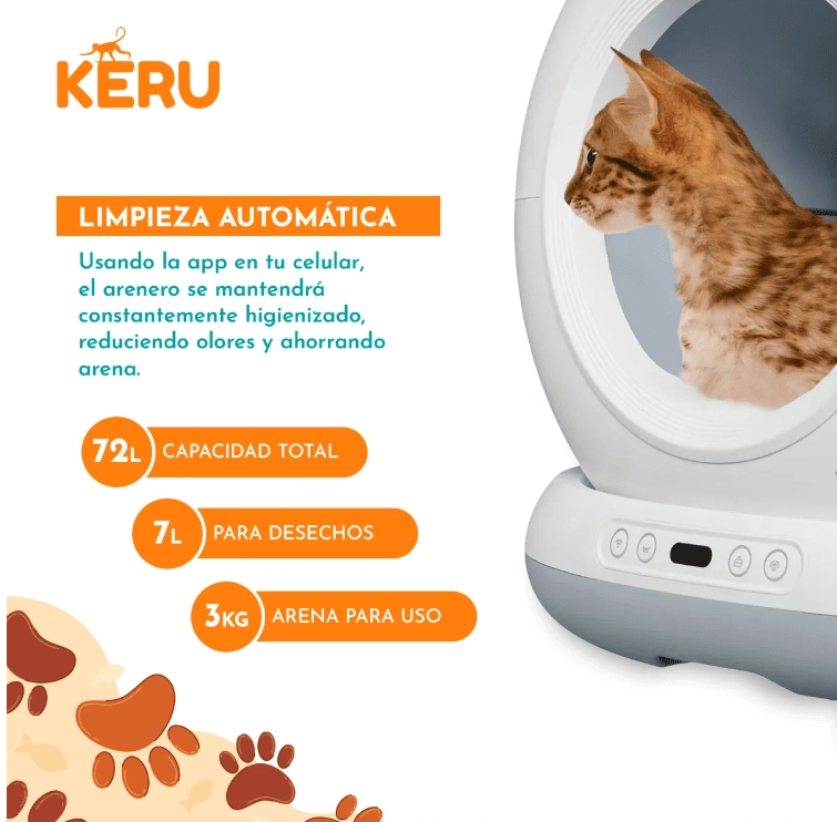 ARENERO INTELIGENTE AUTOMATICO WIFI PARA GATOS CON APP - 2