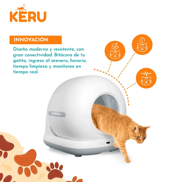 ARENERO INTELIGENTE AUTOMATICO WIFI PARA GATOS CON APP - 3
