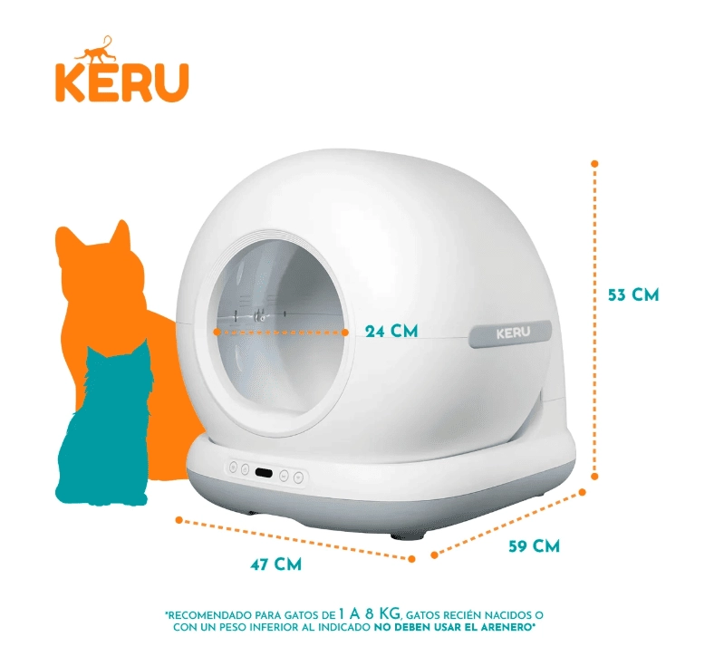 ARENERO INTELIGENTE AUTOMATICO WIFI PARA GATOS CON APP - 4