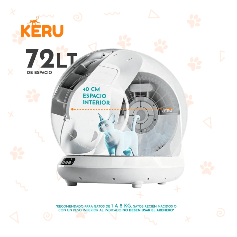 ARENERO INTELIGENTE AUTOMATICO WIFI PARA GATOS CON APP - 5
