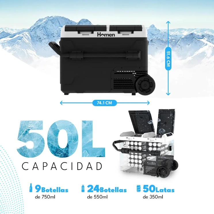 COOLER ELE CTRICO PORTATIL 50 LITROS CON RUEDAS ED50C - 4