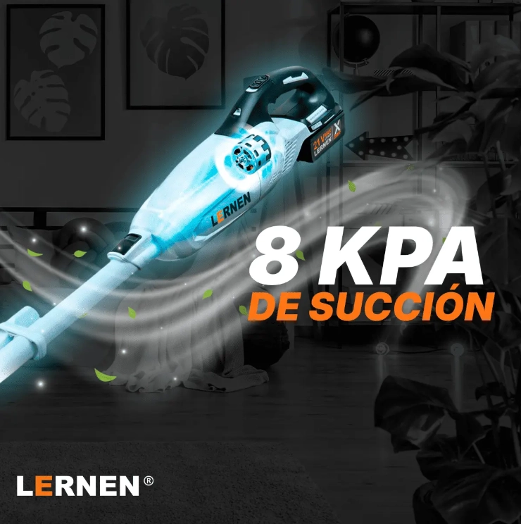 ASPIRADORA INALAMBRICA LERNEN 21V + 2 BATERIAS + ACCESORIOS - 5