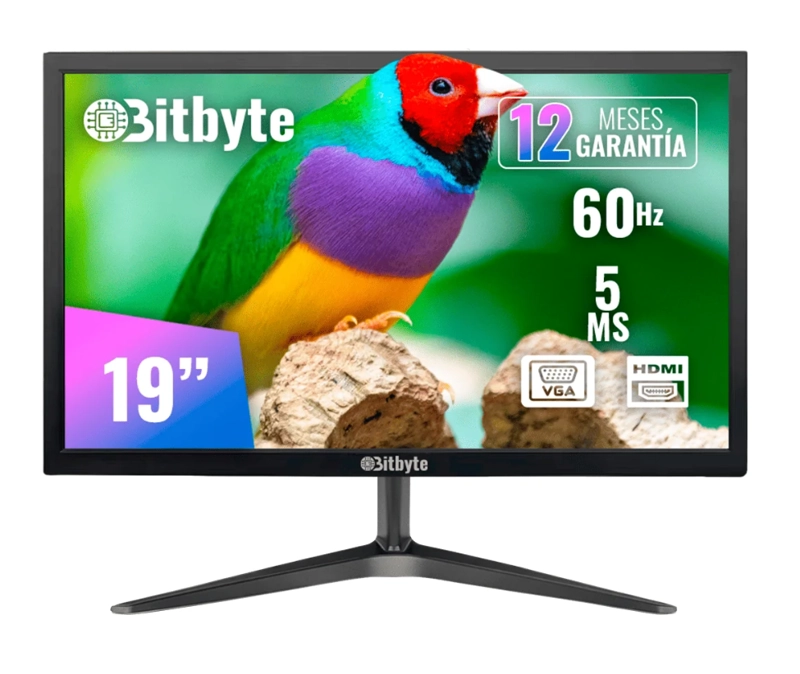 MONITOR BITBYTE 19'' 1440×900 VGA + HDMI 5MS COLOR NEGRO - 1