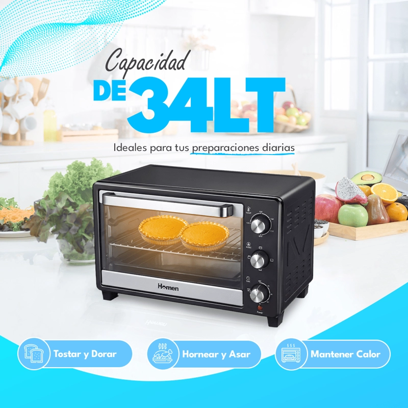 HORNO ELECTRICO HOMEN 34 LT 1.600 W - 2