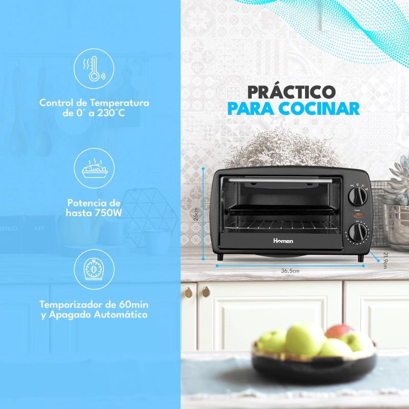 HORNO ELE CTRICO HOMEN 9.7 LT 750 W - 3
