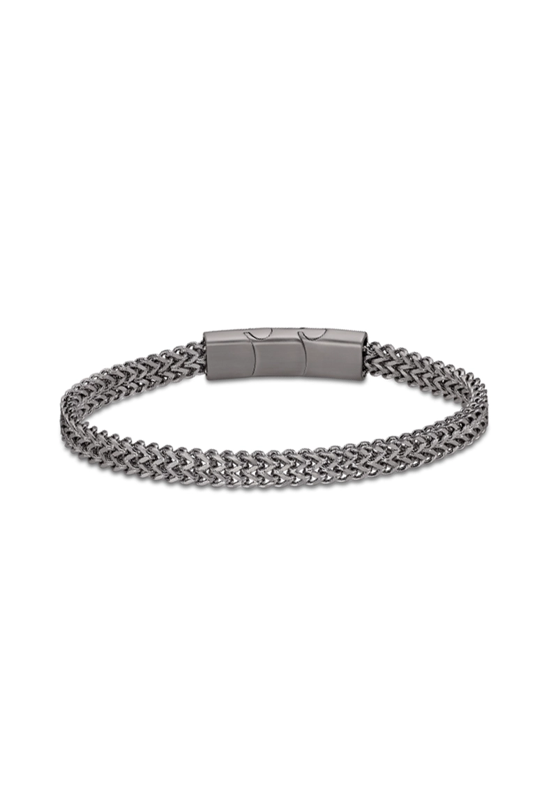 PULSERA LS2209-2/2 LOTUS STYLE PLATEADO HOMBRE MEN IN BLACK - 1