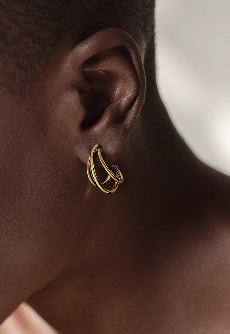 AROS LP3282-4/2 LOTUS SILVER MUJER HOOPS - 2