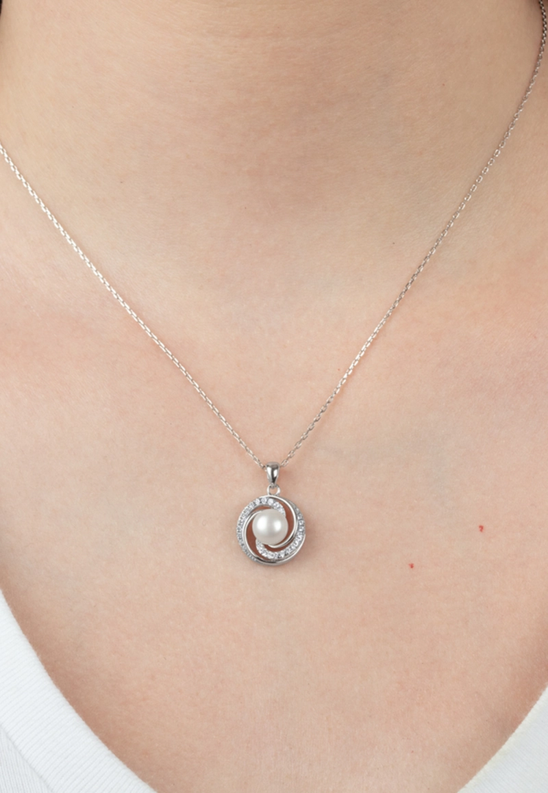 COLLAR LP3095-1/1 LOTUS SILVER PLATEADO MUJER PEARLS - 2