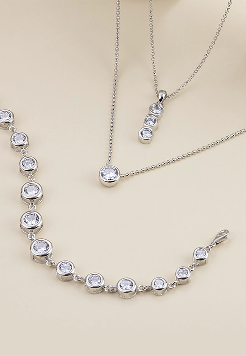 COLLAR LP1915-1/1 LOTUS SILVER PLATEADO MUJER CHARMING LADY - 2