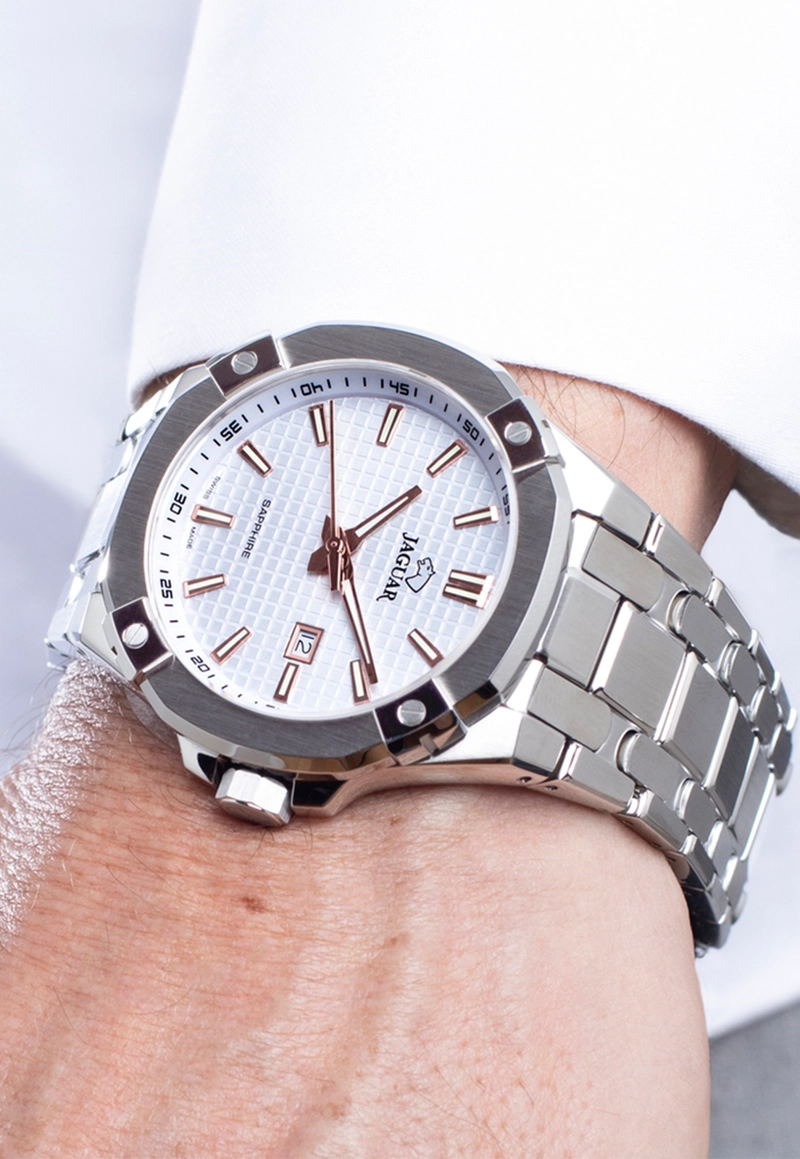 RELOJ J1009/1 JAGUAR SWISS BLANCO HOMBRE DIPLOMATIC - 3