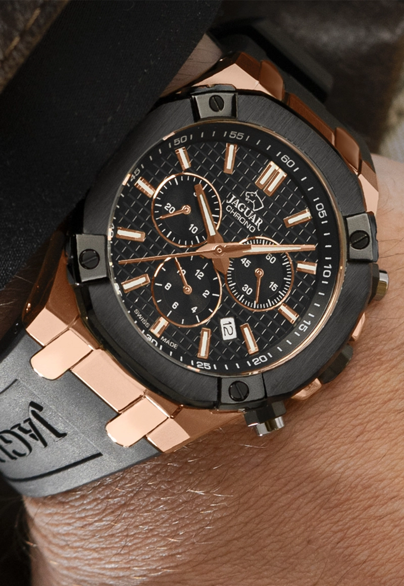 RELOJ J1015/1 JAGUAR SWISS NEGRO HOMBRE DIPLOMATIC - 2