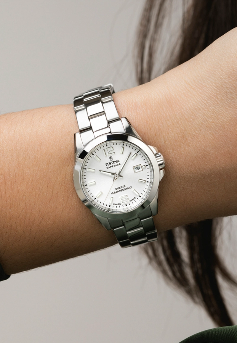 RELOJ F20049/1 FESTINA SWISS PLATEADO MUJER ACERO CLASICO - 2