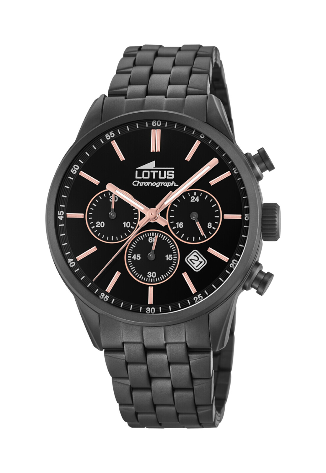 RELOJ 18668/2 LOTUS NEGRO HOMBRE CHRONO - 1