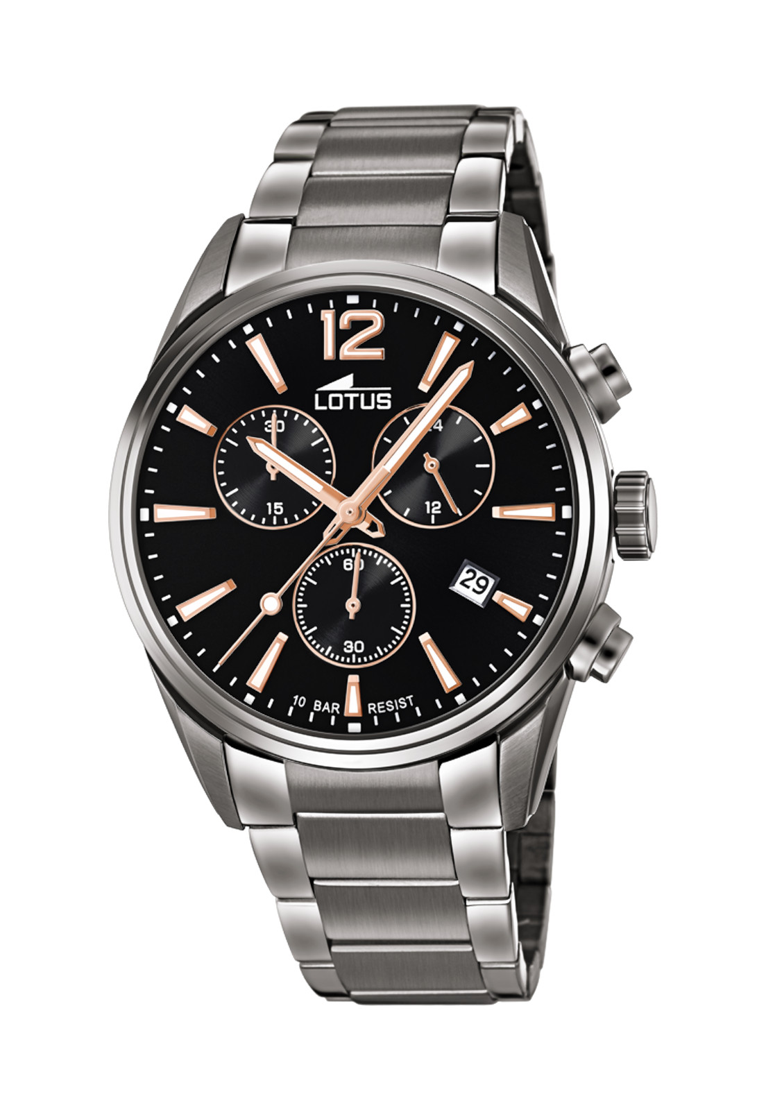 RELOJ 18682/2 LOTUS NEGRO HOMBRE CHRONO - 1