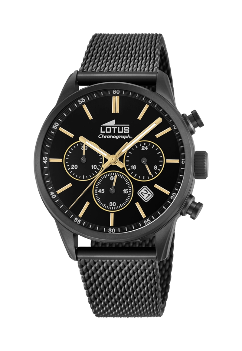 RELOJ 18700/2 LOTUS NEGRO HOMBRE CHRONO - 1