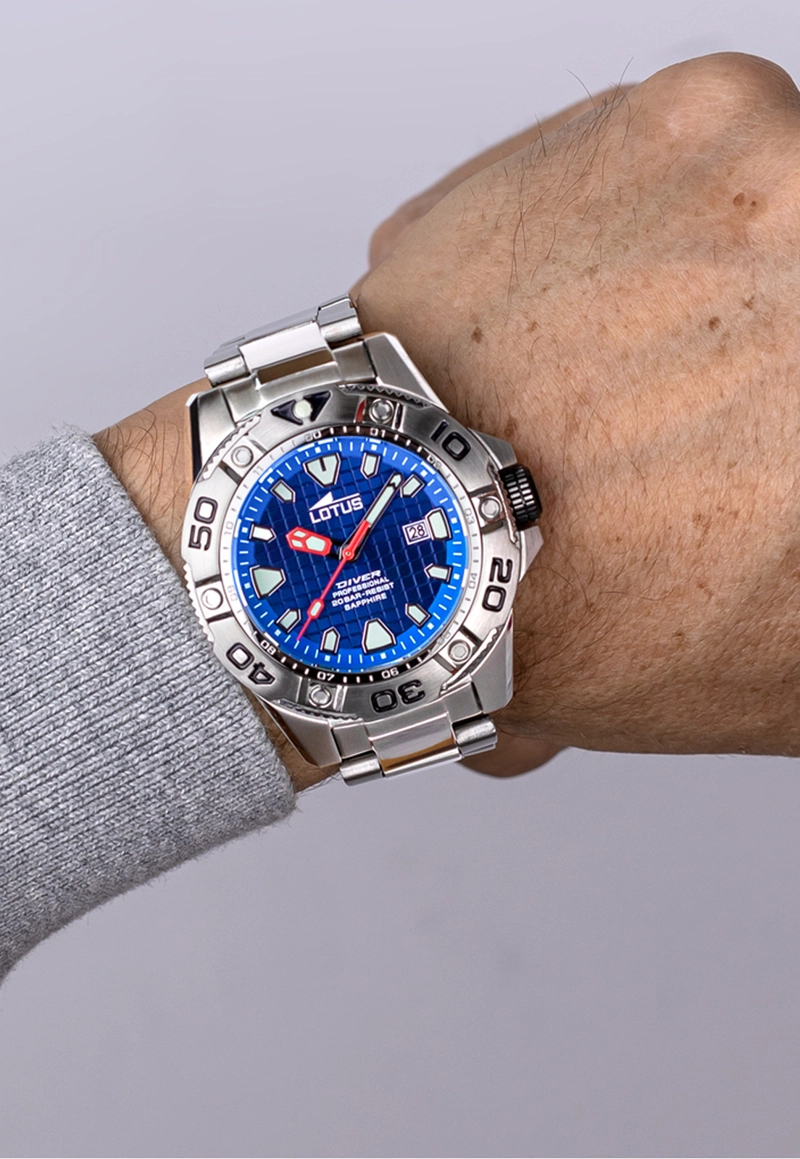 RELOJ 18929/B LOTUS AZUL HOMBRE DIVER - 2