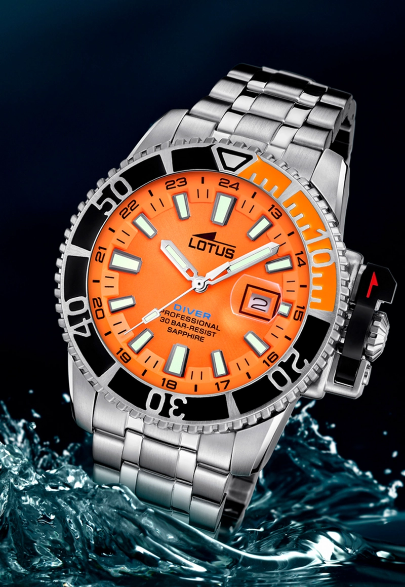 RELOJ 18938/2 LOTUS NARANJA HOMBRE DIVER - 4